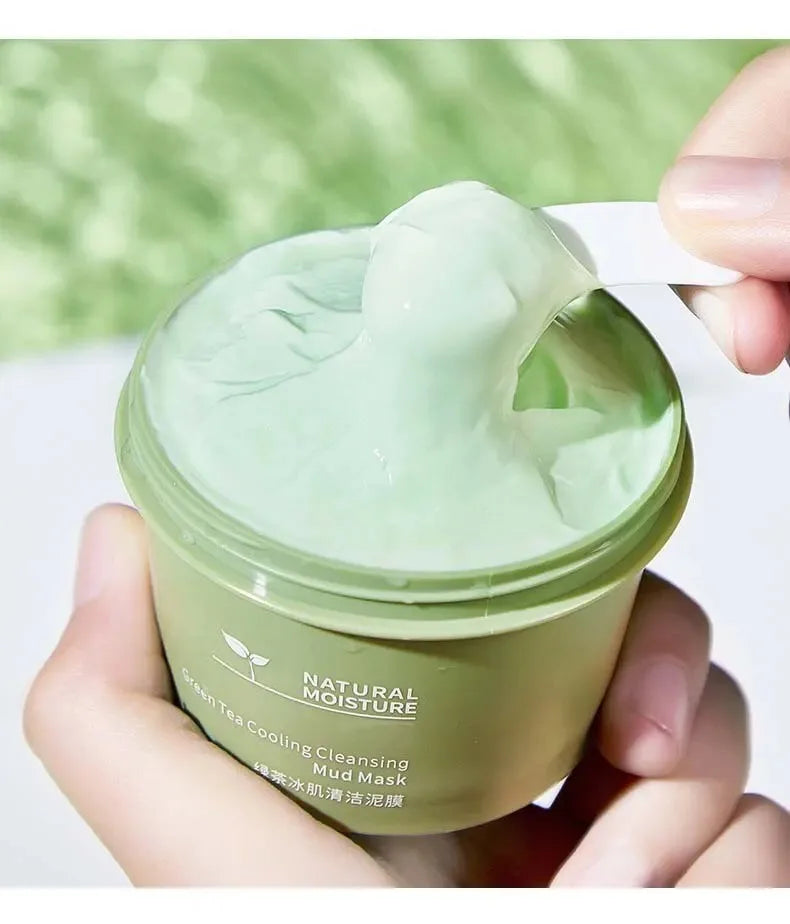 ✨ Máscara Facial de Lama de Chá Verde