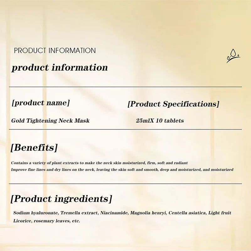 Golden Neck Firming Mask