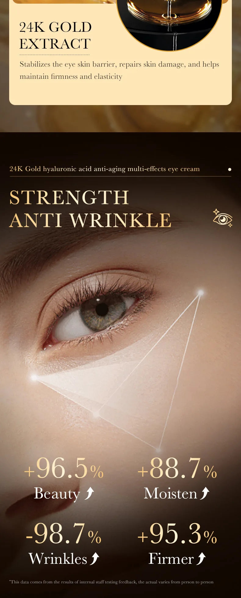 ✨ 24K Gold Hyaluronic Acid Eye Cream