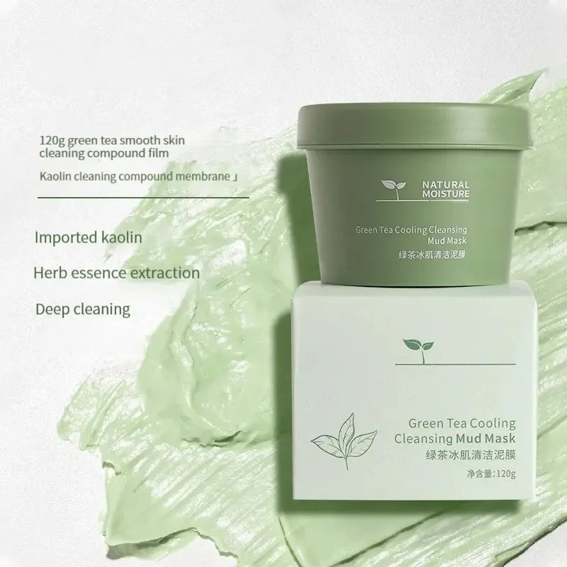 ✨ Máscara Facial de Lama de Chá Verde