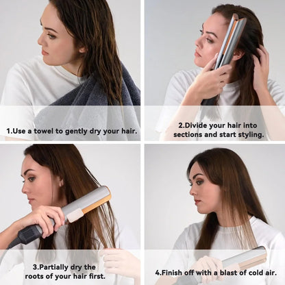 Professional 2-in-1 Hair Straightener & Dryer Combo